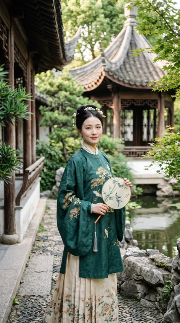 国风模板:园林汉服